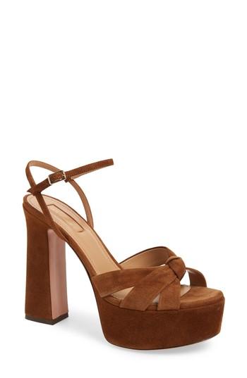 Women's Aquazzura Baba Platform Sandal .5us / 35.5eu - Brown