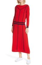 Women's Chinti & Parker Wool & Cashmere Ribbon Midi Dress - Red