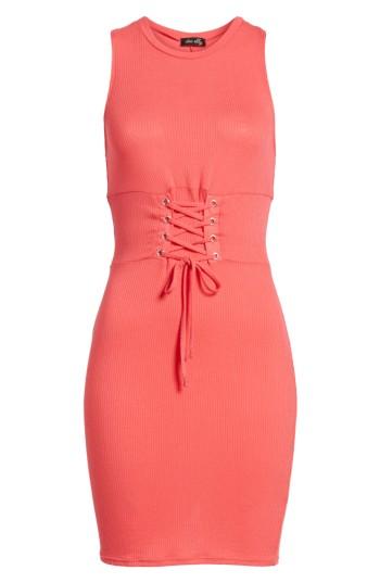 Women's Dee Elly Ribbed Corset Tank Dress - Coral