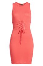 Women's Dee Elly Ribbed Corset Tank Dress - Coral