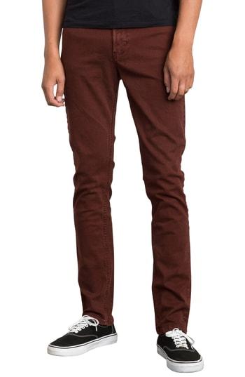 Men's Rvca Daggers Slim Straight Leg Jeans - Burgundy