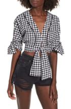 Women's The Fifth Label Idyllic Gingham Tie Crop Top, Size - Black