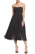 Women's Dress The Population Willow Strapless Crepe Chiffon Cocktail Dress, Size - Black
