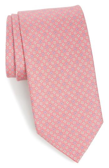 Men's Salvatore Ferragamo Salvia Floral Print Silk Tie, Size - Pink