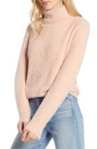 Women's Halogen Fuzzy Turtleneck Pullover - Pink