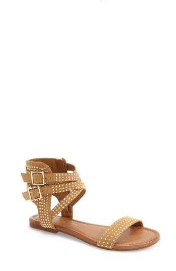 Women's Jessica Simpson 'karessa' Studded Flat Sandal .5 M - Brown