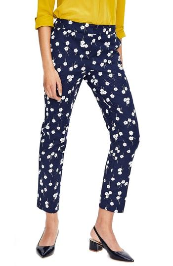 Women's Boden Richmond Polka Dot Stripe Contrast Ankle Pants (similar To 14w-16w) - Yellow