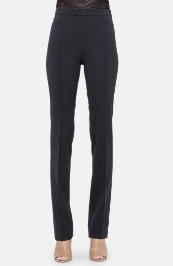 Women's Akris Punto Slim Techno Wool Pants - Black