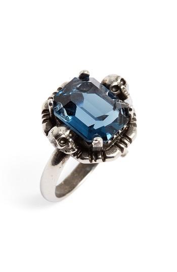 Women's Alexander Mcqueen Stone Skull Ring