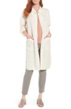 Women's Eileen Fisher Long Tencel & Linen Jacket - White