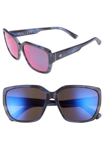 Women's Electric Honey Bee 60mm Mirrored Sunglasses - Matte Black/ Black Gradient