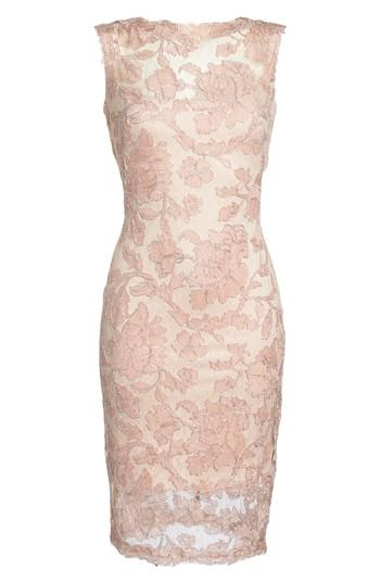 Women's Tadashi Shoji Corded Lace Sheath Dress - Pink