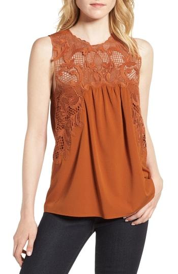 Women's Chelsea28 Lace Yoke Top - Orange