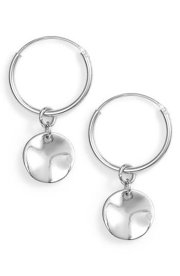 Women's Argento Vivo Flat Disc Drop Hoop Earrings