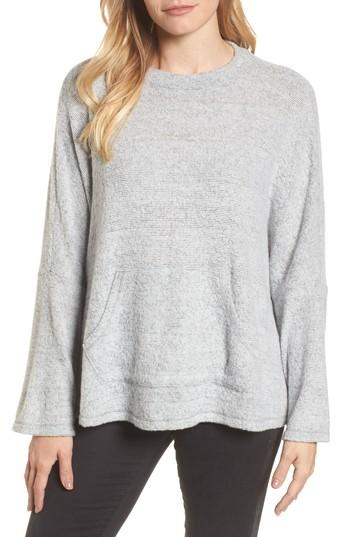 Women's Caslon Cozy Split Back Pullover - Grey