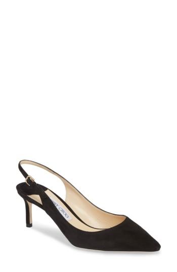 Women's Jimmy Choo Erin Pointy Toe Slingback Pump Us / 34eu - Black