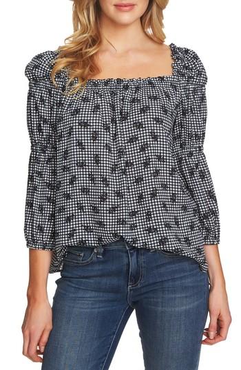 Women's Cece Square Neck Gingham Top