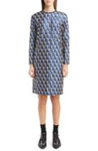 Women's Dries Van Noten Jacquard Lame Shift Dress Us / 44 Fr - Blue