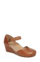 Women's Aetrex 'mia' Braid Strap Wedge -9.5us / 40eu - Brown