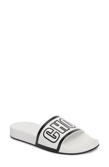 Women's Jimmy Choo Rey Logo Slide Sandal Us / 34eu - White