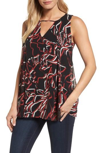 Women's Halogen Keyhole Tank, Size - Black