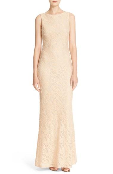 Women's Alice + Olivia 'sachi' Open Back Lace Maxi Dress - Pink