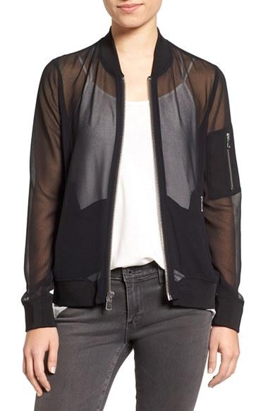 Women's Trouve Chiffon Bomber Jacket