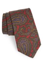 Men's Michael Bastian Paisley Wool Tie, Size - Red