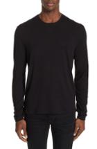 Men's John Varvatos Striated Pima Cotton Long Sleeve Tee - Black