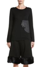 Women's Comme Des Garcons Rubber Detail Wool Sweater - Black