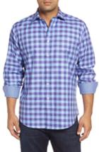 Men's Bugatchi Classic Fit Woven Check Sport Shirt - Purple
