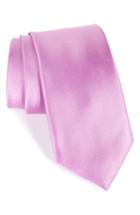 Men's Nordstrom Men's Shop Solid Satin Silk Tie, Size - Pink