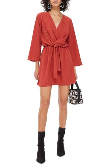 Women's Topshop Tiffany Knot Minidress Us (fits Like 0) - Yellow