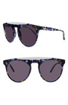 Women's Smoke X Mirrors Atomic 52mm Round Sunglasses - Blue Glam/ White