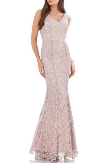 Petite Women's Js Collections Lace Mermaid Gown P - Pink