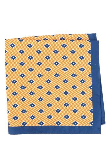 Men's Ted Baker London Diamond Silk Pocket Square, Size - Orange