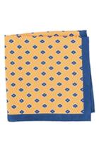 Men's Ted Baker London Diamond Silk Pocket Square, Size - Orange