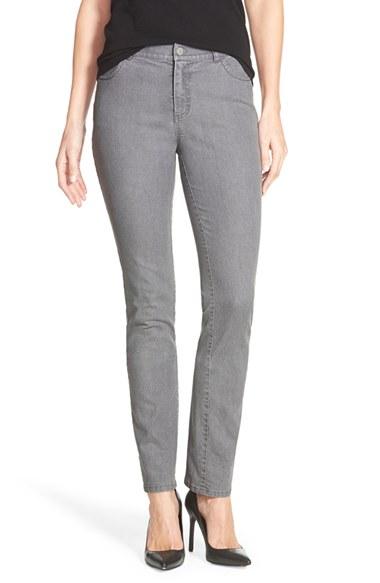 Women's Lafayette 148 New York Curvy Fit Slim Leg Jeans - Grey