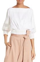 Women's Tibi Poplin Crop Top - White