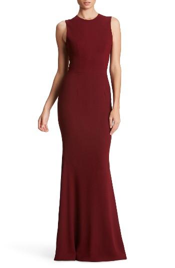 Women's Dress The Population Eve Crepe Mermaid Gown - Burgundy