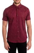 Men's 7 Diamonds Crystal Film Woven Shirt - Burgundy
