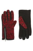 Women's Nordstrom Zip Boucle Touchscreen Gloves - Red
