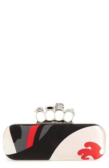 Alexander Mcqueen 'duchess' Silk Knuckle Box Clutch -