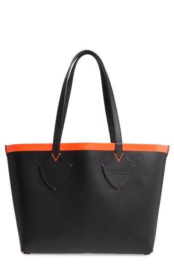 Burberry Medium Reversible Leather & Check Canvas Tote -