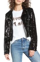 Women's Obey Bigby Sequin Moto Jacket - Black