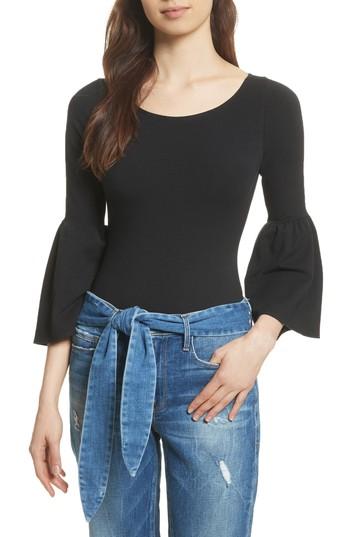 Women's Frame Bell Sleeve Bodysuit - Black