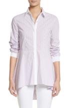 Women's St. John Collection Pinstripe Cotton Blend Top - Pink