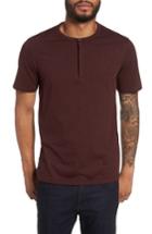 Men's Calibrate Jaspe Short Sleeve Henley, Size - Burgundy