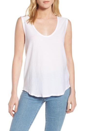 Women's James Perse Scoop Neck Tank - White