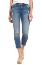 Women's Slink Jeans Frayed Hem Crop Jeans - Blue